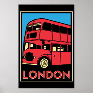 londen westminster england art deco retro poster