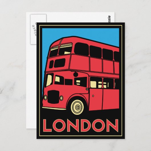 londen westminster england art deco retro poster briefkaart (Voorkant / Achterkant)