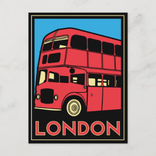 londen westminster england art deco retro poster briefkaart