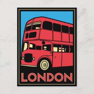 londen westminster england art deco retro poster briefkaart
