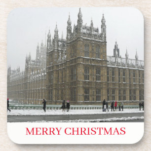 Londen Westminster in de sneeuw onderzetters