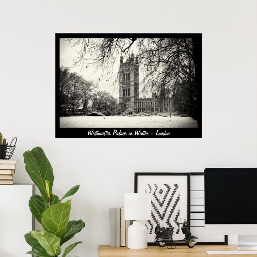 Londen - Westminster in de winter nr. 2 (Poster) Poster (Thuiskantoor)