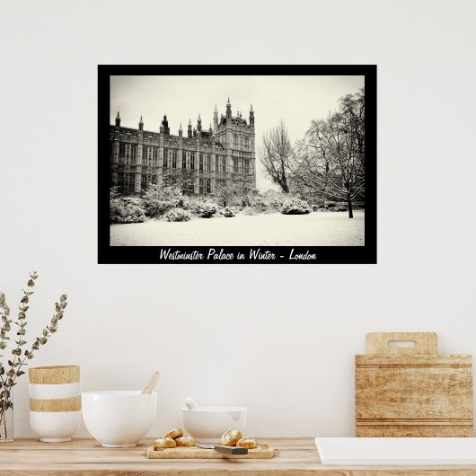 Londen - Westminster in Winter No.1 (Poster) Poster (Keuken)