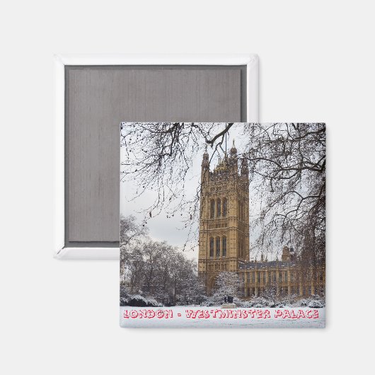 Londen - Westminster Palace No.2 (Fridge Magnet) Magneet (Voorkant / Achterkant)