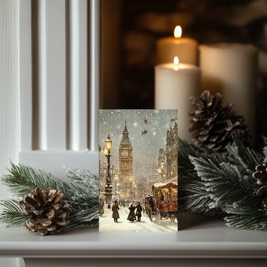  Londen Winter Christmas Cityscape Kaart