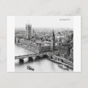 Londen Zwart en Wit Schets Mok Briefkaart