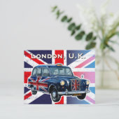 Londen Zwart Taxicab Briefkaart (Staand voorkant)