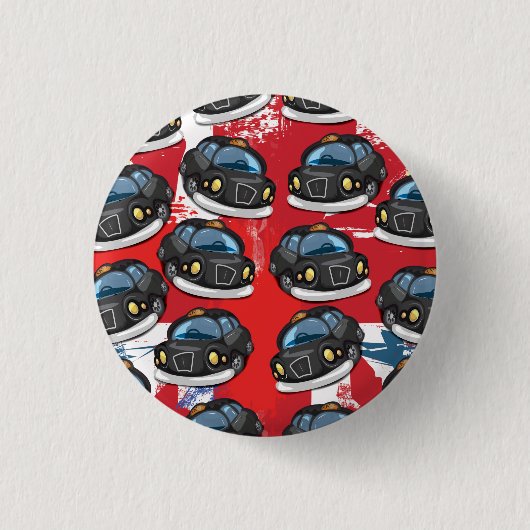 Londen Zwarte Taxi Ronde Button 3,2 Cm (Voorkant)