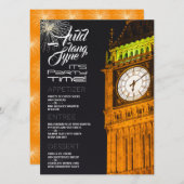 Londen's Big Ben, Oudejaarsavond Party Menu (Voorkant / Achterkant)