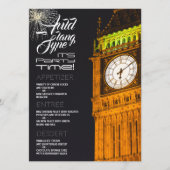 Londen's Big Ben, Oudejaarsavond Party Menu (Voorkant)