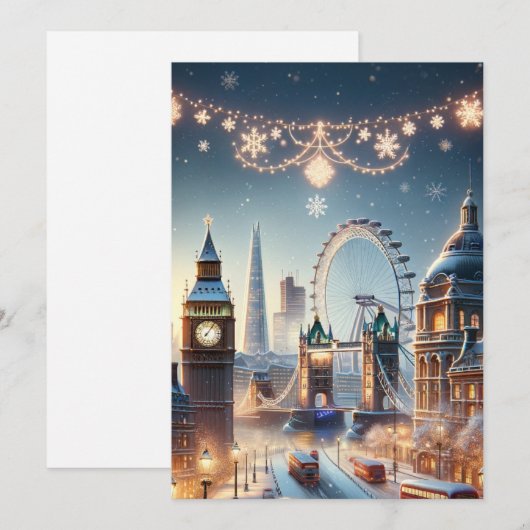 Londen's feestelijke pracht - Elegante winter Feestdagenkaart (Voorkant / Achterkant)