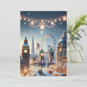 Londen's feestelijke pracht - Elegante winter Feestdagenkaart (Staand voorkant)