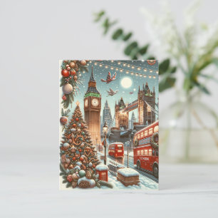 Londens Festive Pracht - Levendige Kerstkaart Feestdagenkaart