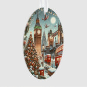 Londens Festive Pracht - Levendige Kerstkaart Ornament (voorkant)