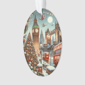 Londens Festive Pracht - Levendige Kerstkaart Ornament (voorkant)