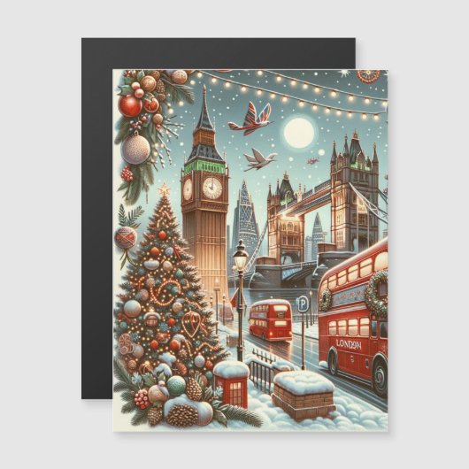 Londens Kerstpracht - Kleurrijke Kerstkaart (Voorkant / Achterkant)
