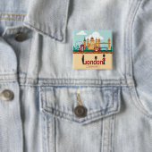 Londens toerisme vierkante button 5,1 cm (In situ)