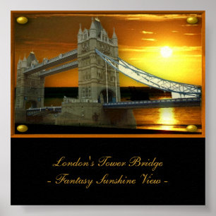 Londen's Tower Bridge in Fantasy Sunshine Poster