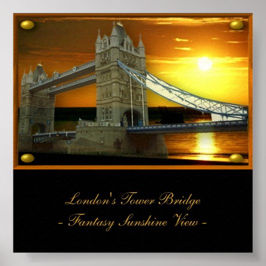 Londen's Tower Bridge in Fantasy Sunshine Poster (Voorkant)