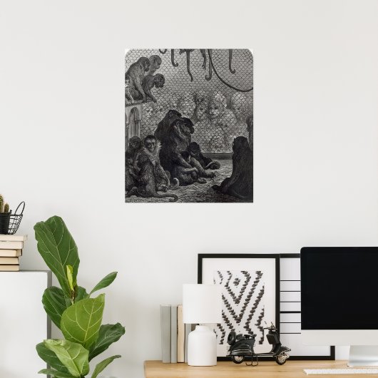 Londense apen poster (Thuiskantoor)