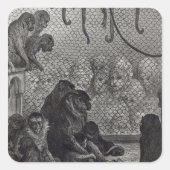 Londense apen vierkante sticker (Voorkant)