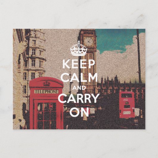  Londense bezienswaardigheid Blijf kalm en ga door Briefkaart (Voorkant)