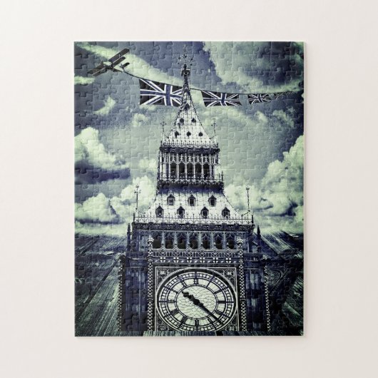 Londense, Big Ben & Airplane Union Jacks/Surreal A Legpuzzel (Verticaal)