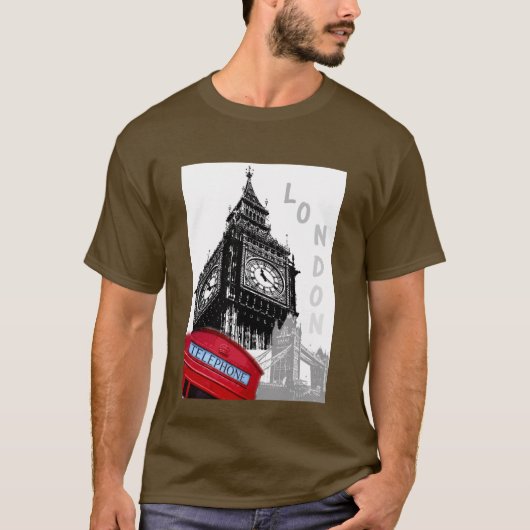Londense Big Ben Clock Tower Modern T-shirt (Voorkant)