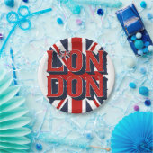 Londense Borden met vlagpapier Papieren Bordje (Feest)