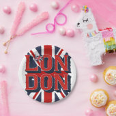 Londense Borden met vlagpapier Papieren Bordje (Feest)
