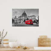 Londense bus en St Paul's Cathedral Poster (Keuken)