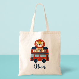 Londense bus & Mooie leeuwenwelp Tote Bag
