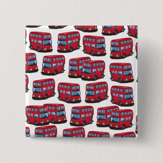 Londense Bus Vierkante Button 5,1 Cm (Voorkant)