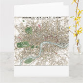 Londense City Plan Oud Antiek Historisch Kaart (Gele Bloem)