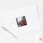 Londense cityscape vierkante sticker (Envelop)