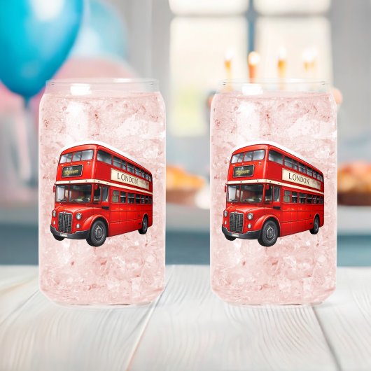 Londense dubbeldekkerbus blikvorm glas (Insitu (Baby Shower))