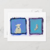 Londense hond - leuke schildercel-telefoonkunst briefkaart (Voorkant / Achterkant)