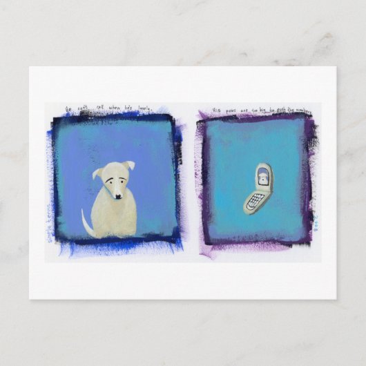 Londense hond - leuke schildercel-telefoonkunst briefkaart (Voorkant)