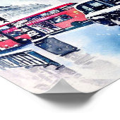 Londense iconische zwarte taxi's, (F) Poster (Hoek)