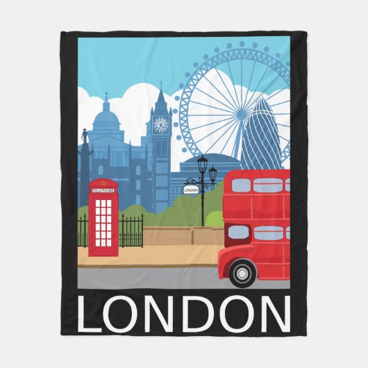 Londense illustratie STYLISH fleece blanket (Voorkant)
