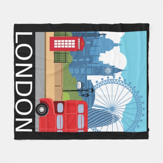 Londense illustratie STYLISH fleece blanket Deken (Voorkant (Horizontaal))