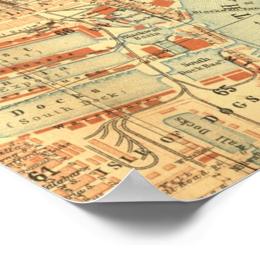  Londense kaart Poster (Hoek)