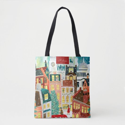 Londense kerststad tote bag (Voorkant)