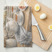 Londense keuken aquarel met Tower Bridge Theedoek (Quarter Fold)