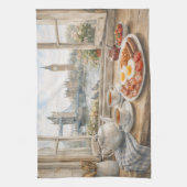 Londense keuken aquarel met Tower Bridge Theedoek (Verticaal)