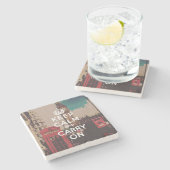 Londense landmark: kalm houden en doorgaan Stenen Onderzetter (Zijkant)