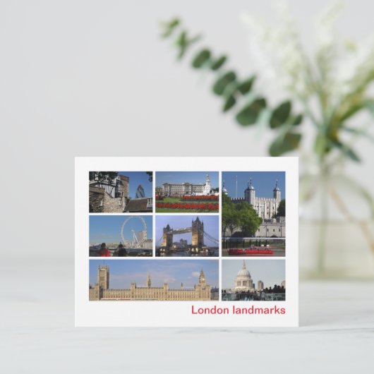 Londense landmerken briefkaart (Staand voorkant)