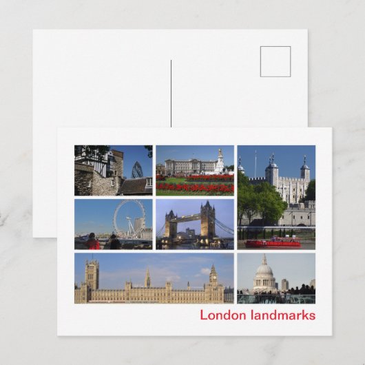 Londense landmerken briefkaart (Voorkant / Achterkant)