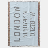 Londense Latitude Longitude Throw Blanket Deken (Voorkant Verticaal)