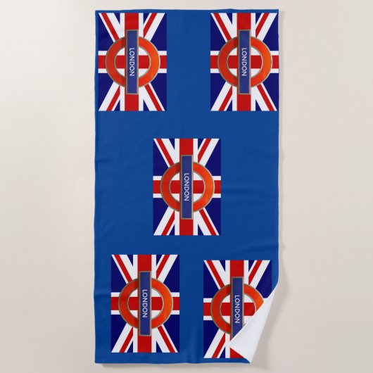 Londense metro/Britse vlag Strandlaken (Voorkant)